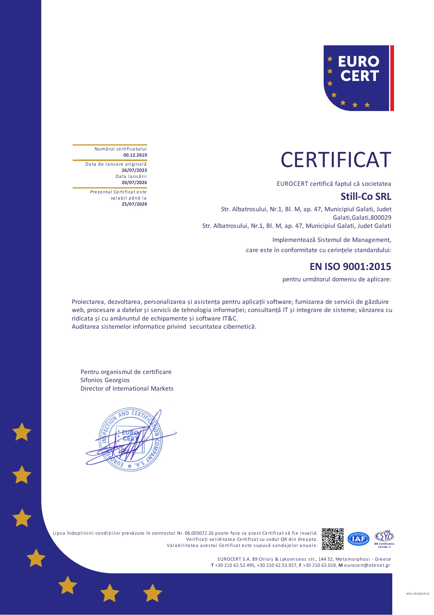 Certificat Oficial StillCo