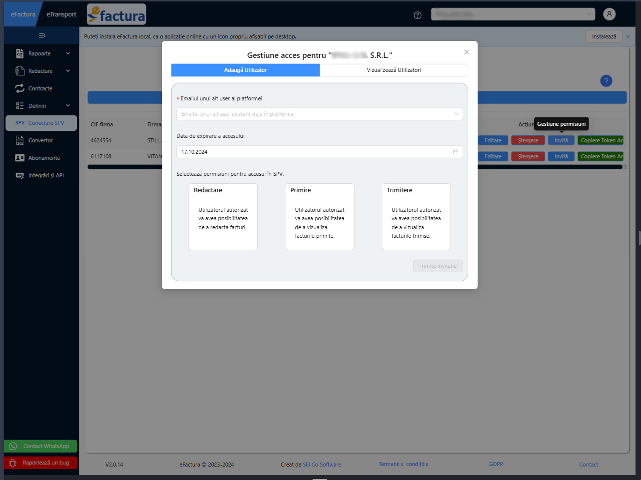 utilizatori eFactura StillCo